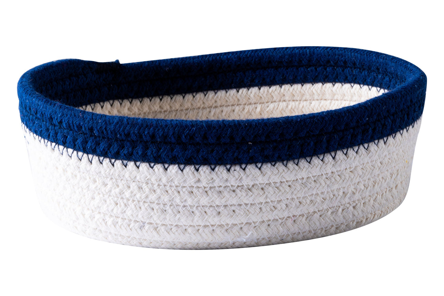 Sapore Di Mare - Cestino Pane Ovale Bianco Bordo Blu