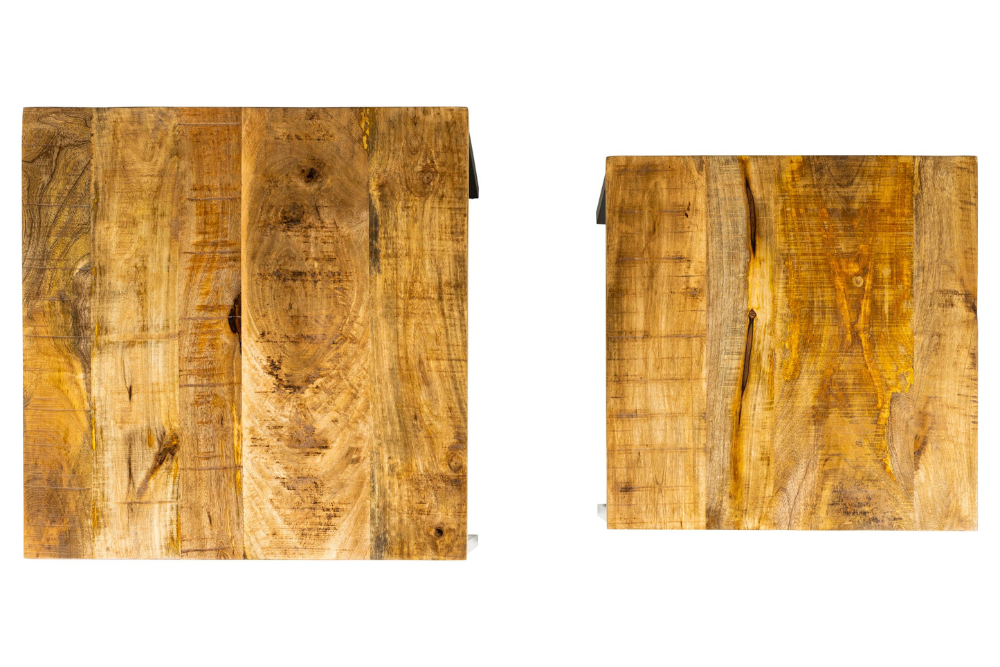 York - Tavolini Quadrati Grandi Set 1/2 Mango E Ferro