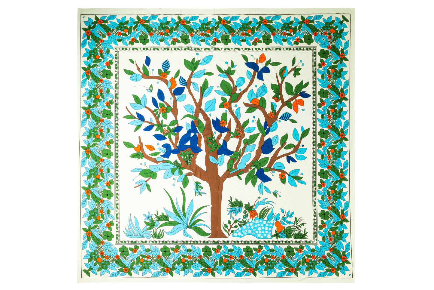 Mezzero in Cotone Albero Della Vita Blu