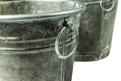 Cache Pot - Portavasi Con Anelli Color Zinco Set 1/4