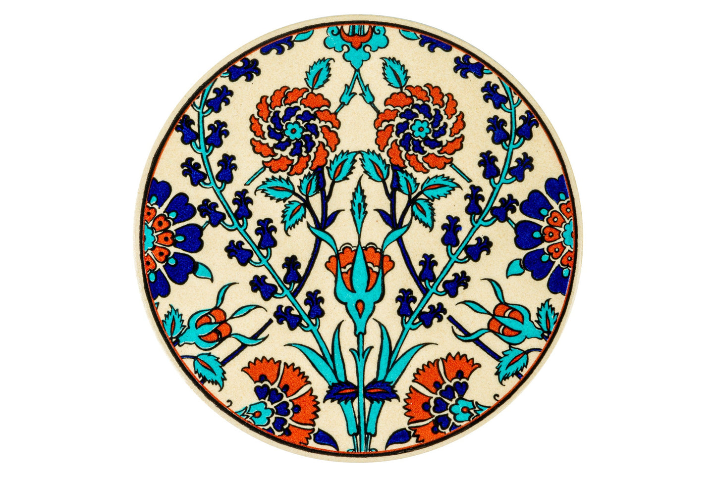 Sottopentola Rotondo Decorato A Mano Fiordaliso