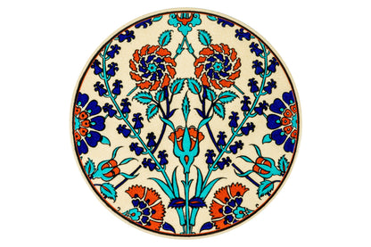 Sottopentola Rotondo Decorato A Mano Fiordaliso