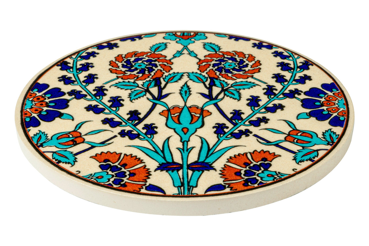 Sottopentola Rotondo Decorato A Mano Fiordaliso