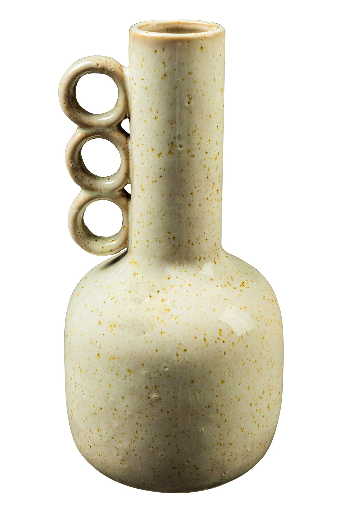 Jarron - Vaso Con Manico Anelli Finitura Crema Antic