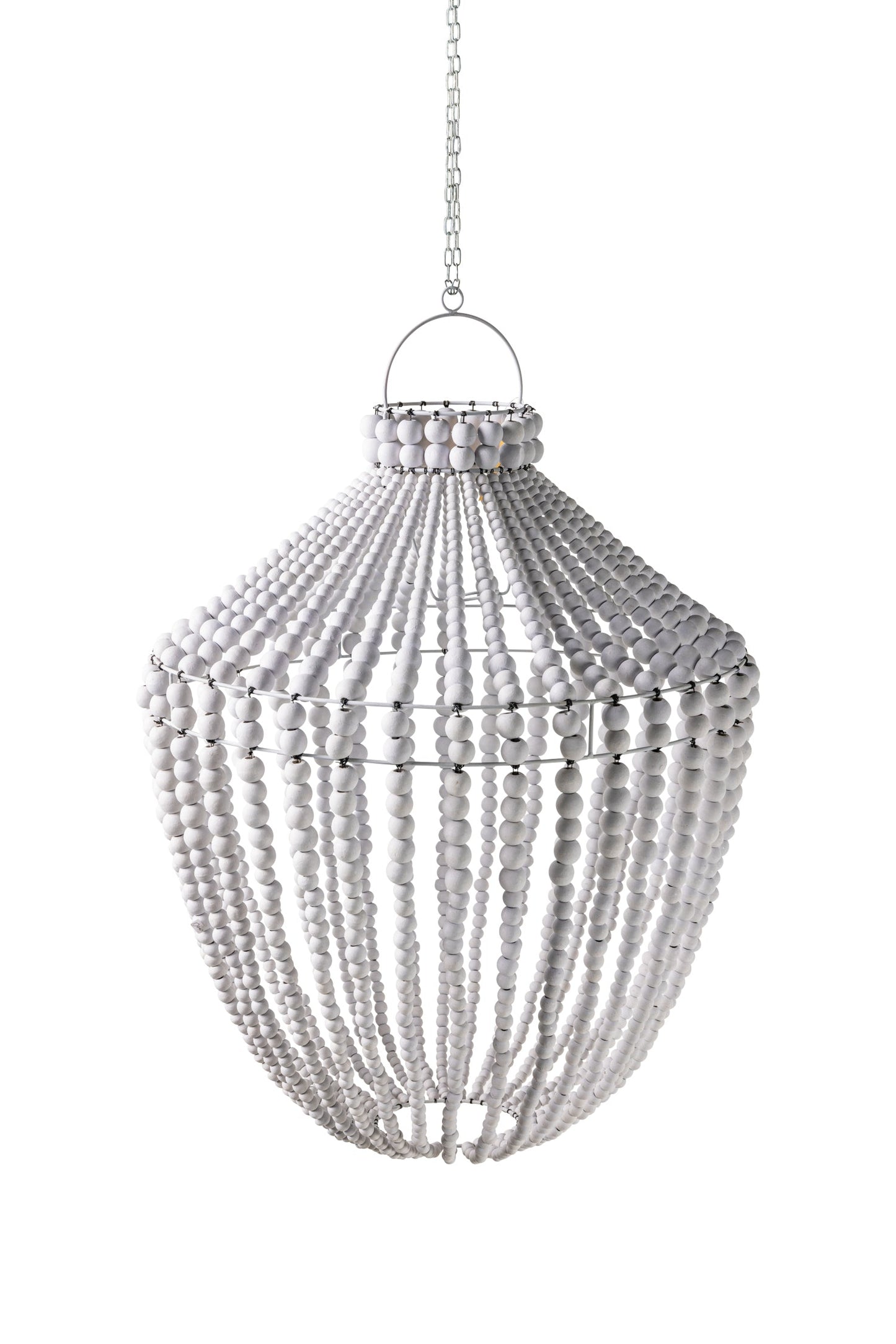 Bubbles - Lampadario Grande Sfere Legno Bianco 70cm