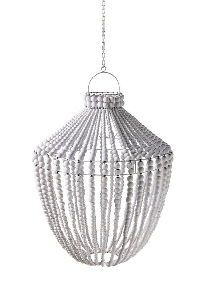 Bubbles - Lampadario Grande Sfere Legno Bianco 70cm