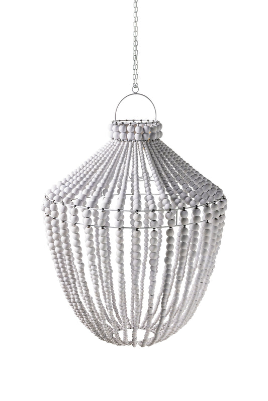 Bubbles - Lampadario Grande Sfere Legno Bianco 70cm