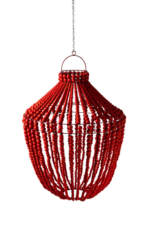 Bubbles - Lampadario Grande Sfere Legno Rosso