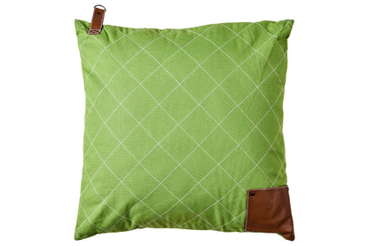Cuscino Patchwork Verde Con Inserti Similpelle