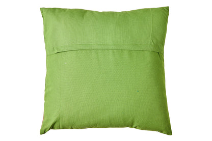 Cuscino Patchwork Verde Con Inserti Similpelle