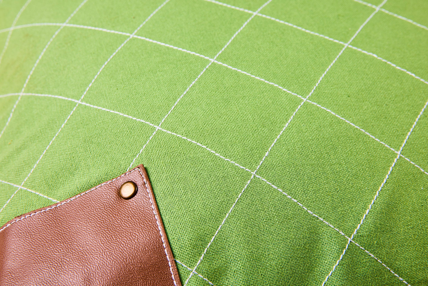 Cuscino Patchwork Verde Con Inserti Similpelle