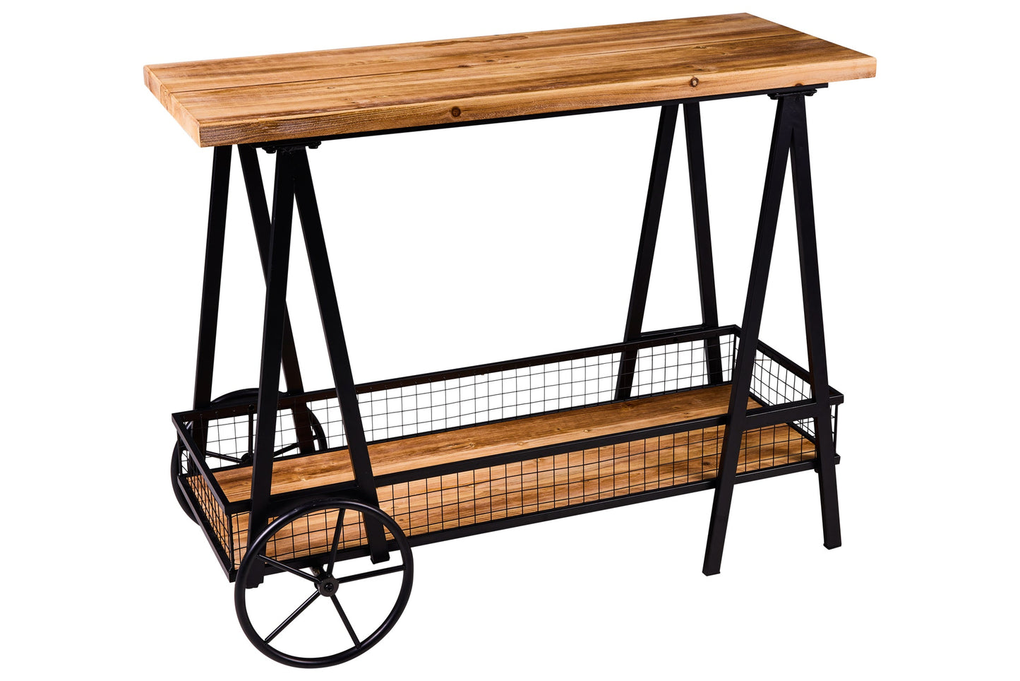 Innovazione - Tavolo Con Ruote Doppio Ripiano Smontabile