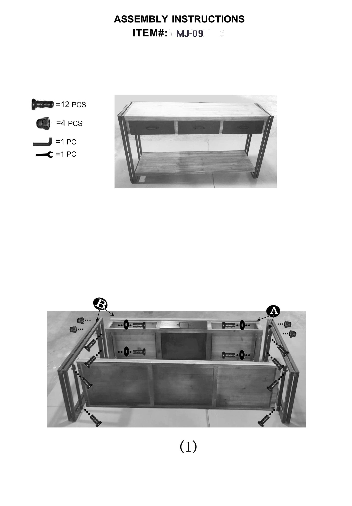 Innovazione - Credenza Con Ripiano Basso E 3 Cassetti Smontabile