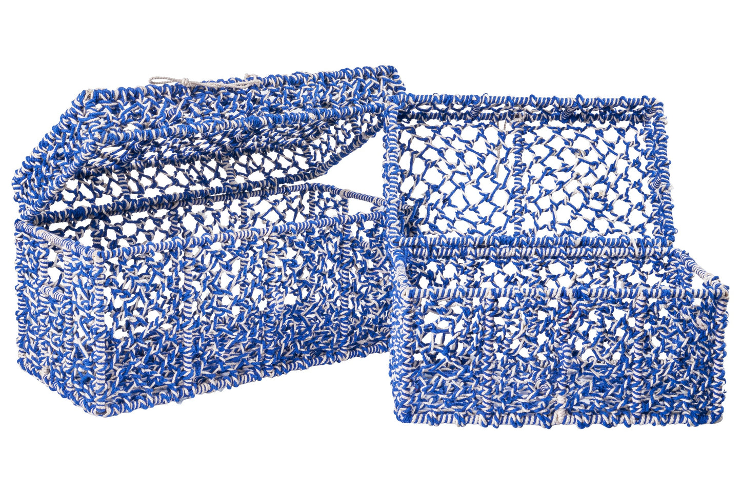 Set 2 Bauli Blu e Bianchi