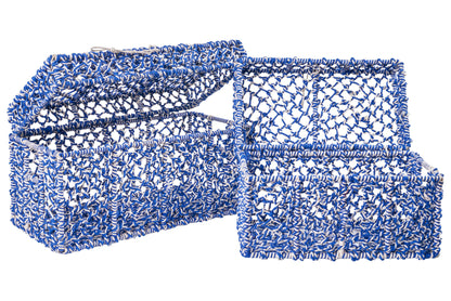 Set 2 Bauli Blu e Bianchi