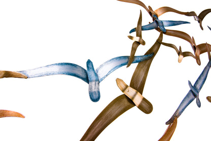 Decorazione - Volo di uccelli d'argento e d'oro