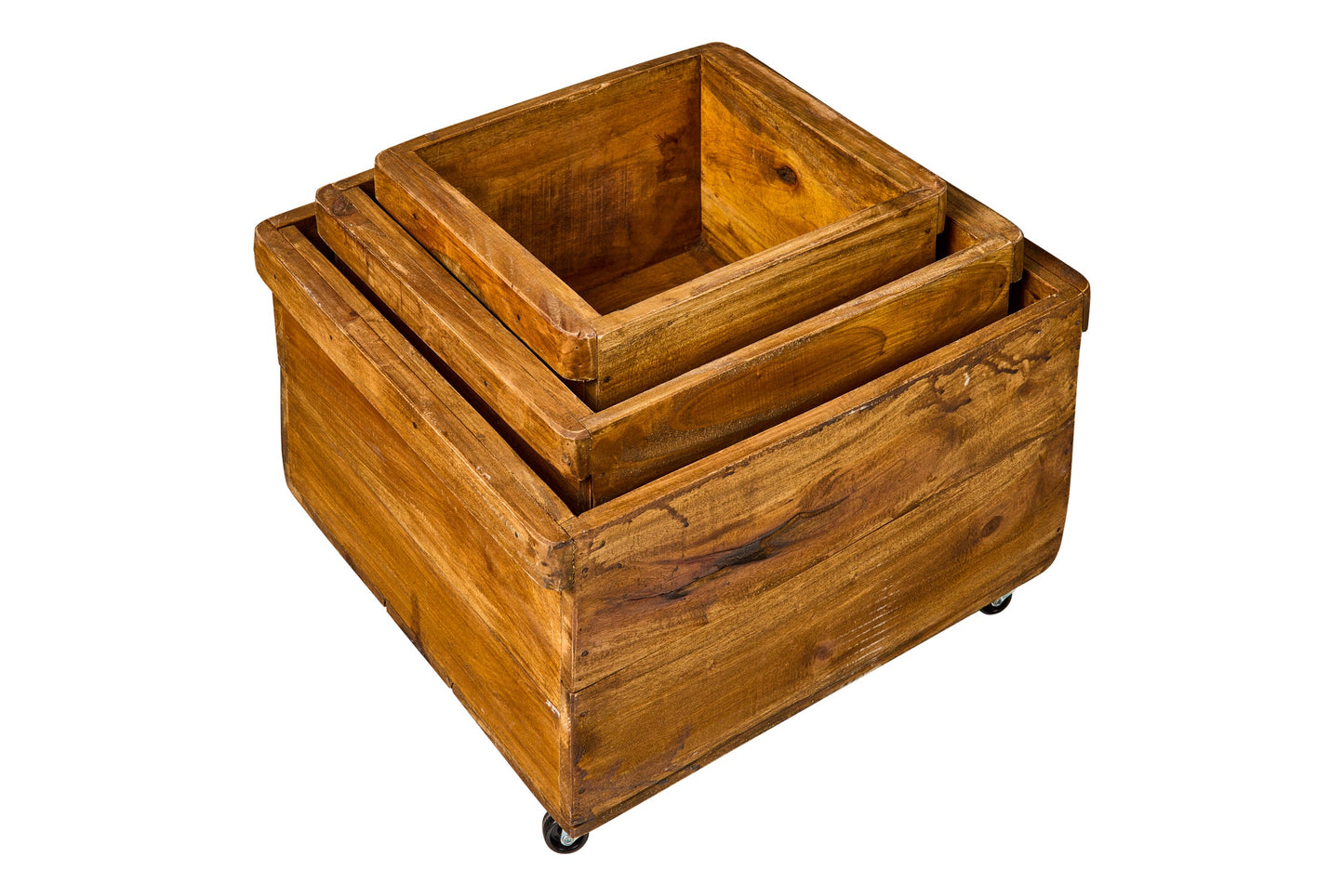 Set 3 Scatole Contenitore con Ruote