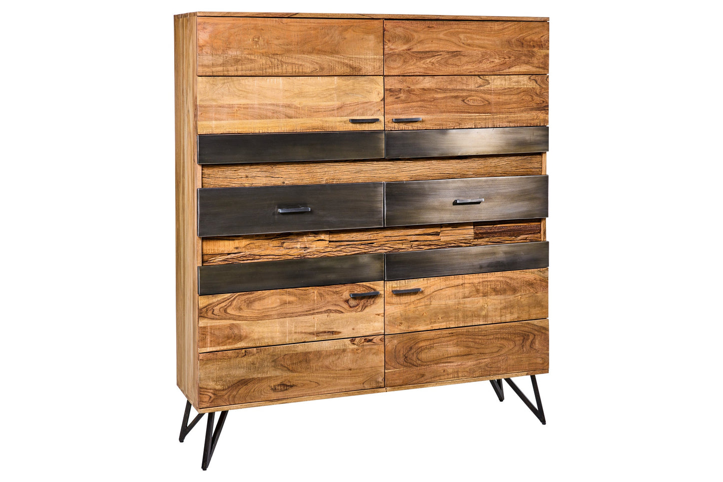 Light - Mobile in Legno di Acacia e Cassetti con LED