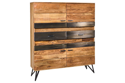 Light - Mobile in Legno di Acacia e Cassetti con LED