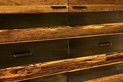 Light - Mobile in Legno di Acacia e Cassetti con LED