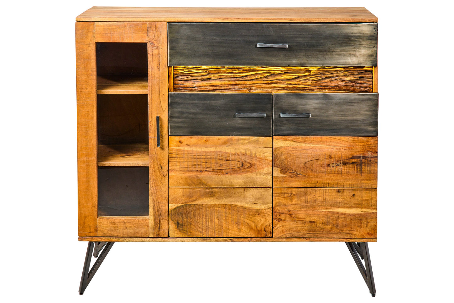 Luce - Credenza Con Vetrina 2 Sportelli Con Led