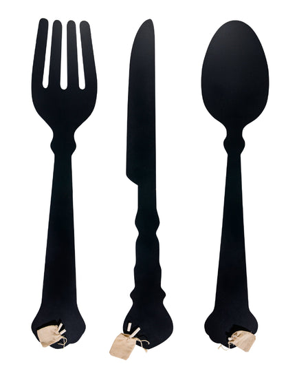 Lavagna - Set 3 Posate Magnum Decor con Gessetto