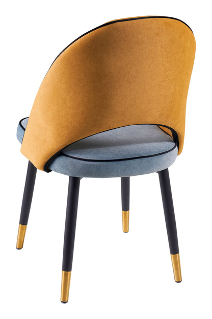 Holly - Sedia Azzurra Con Schienale Giallo