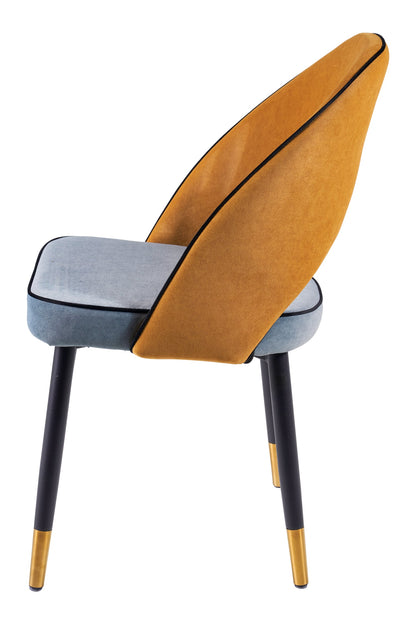 Holly - Sedia Azzurra Con Schienale Giallo