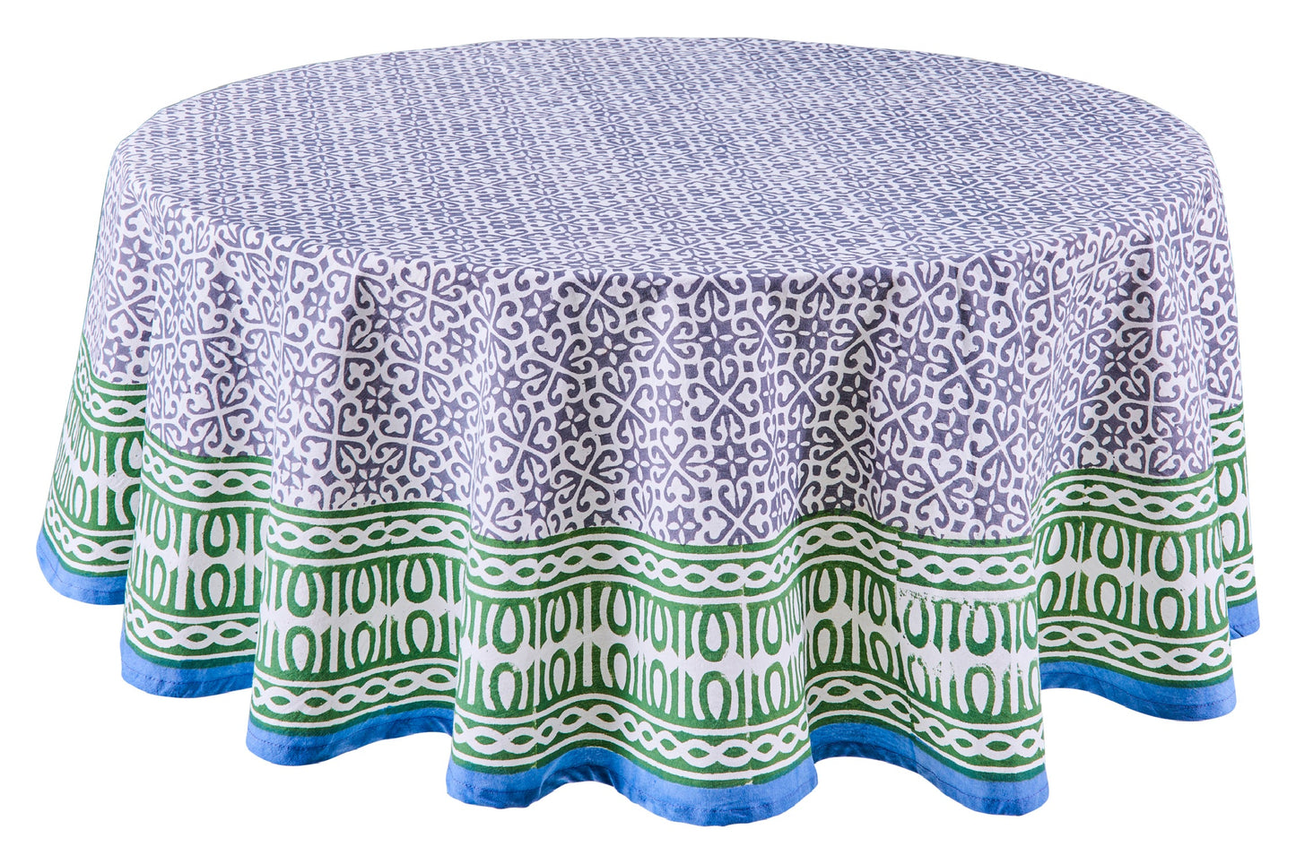 Vinaigrette - Tovaglia Rotonda Verde Blu Diam.180