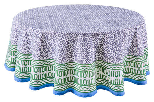 Vinaigrette - Tovaglia Rotonda Verde Blu Diam.180