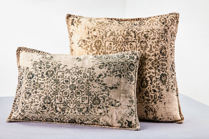 Bianca - Cuscino Stampa Vintage Tonalita Beige Con Interno