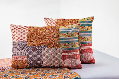 Frida - Cuscino Stampa Patch Tonalita Marrone Con Interno