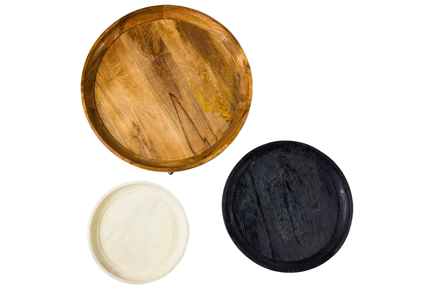 City Life - Set 3 Tavolini In Legno di Mango e Ferro