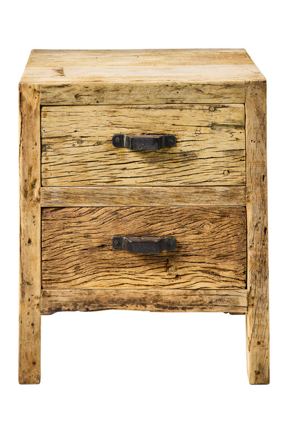 Linea Sbiancato - Comodino in Legno Riciclato Beige