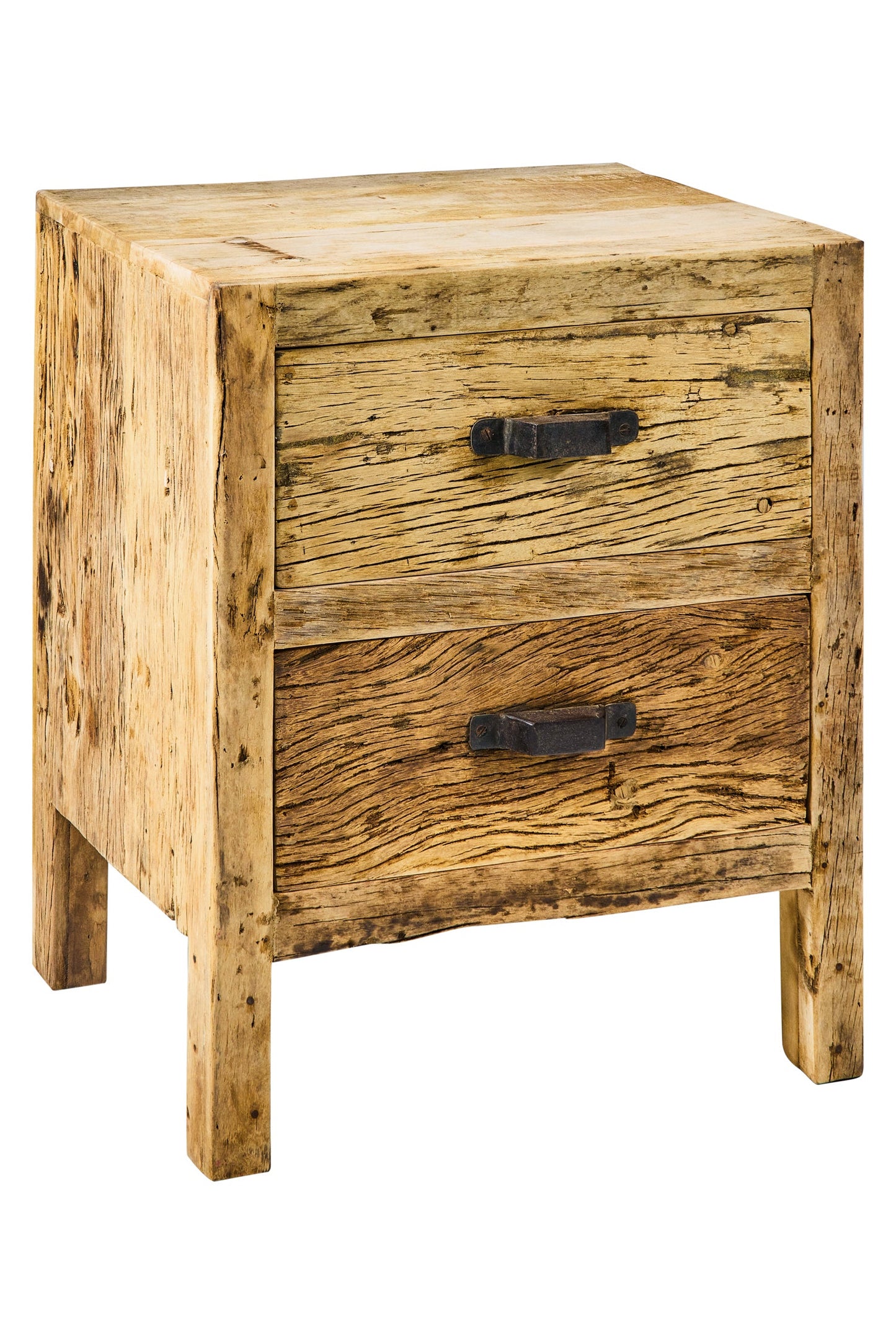 Linea Sbiancato - Comodino in Legno Riciclato Beige