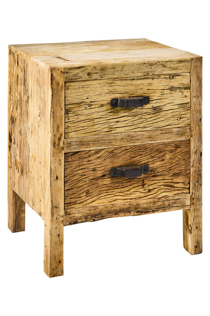 Linea Sbiancato - Comodino in Legno Riciclato Beige