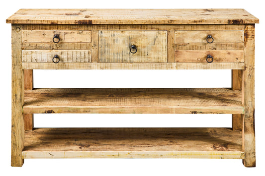 Linea Sbiancato - Credenza Consolle in Legno Riciclato Marrone