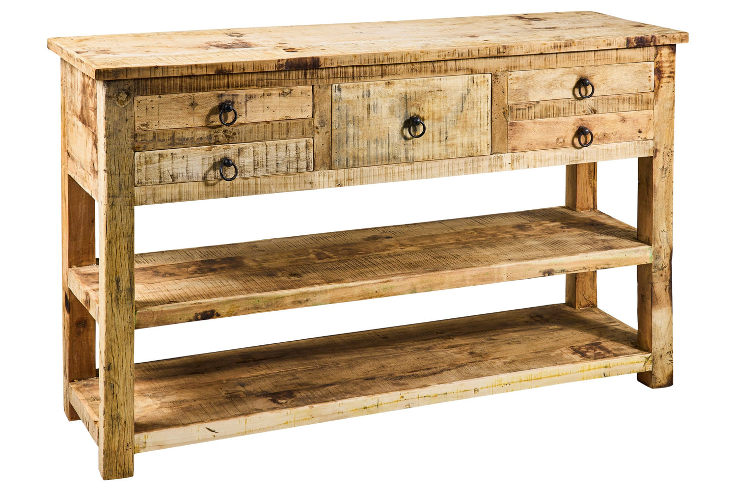 Linea Sbiancato - Credenza Consolle in Legno Riciclato Marrone
