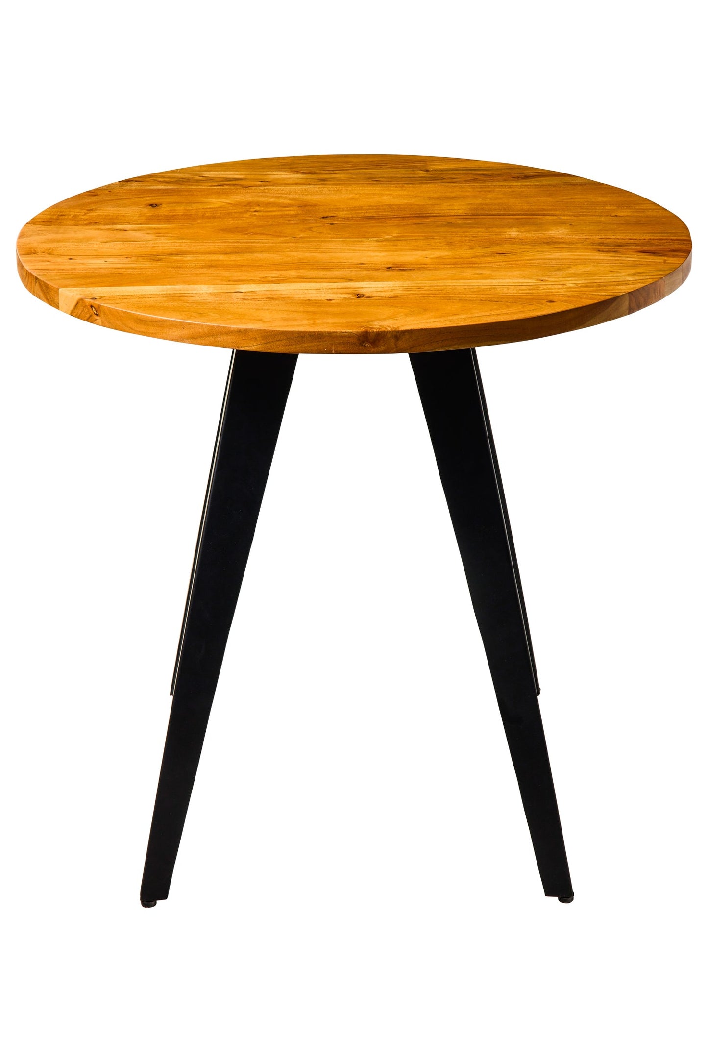 Bistro -Tavolo Tondo in Legno di Acacia e Ferro con Trattamento Anti Macchia