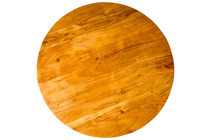 Bistro -Tavolo Tondo in Legno di Acacia e Ferro con Trattamento Anti Macchia