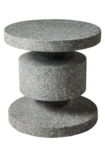 In&amp;Out Tavolino Rocchetto In Poliresina Graniglia Grigia