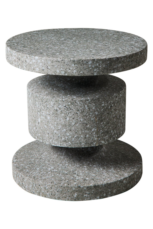 In&amp;Out Tavolino Rocchetto In Poliresina Graniglia Grigia