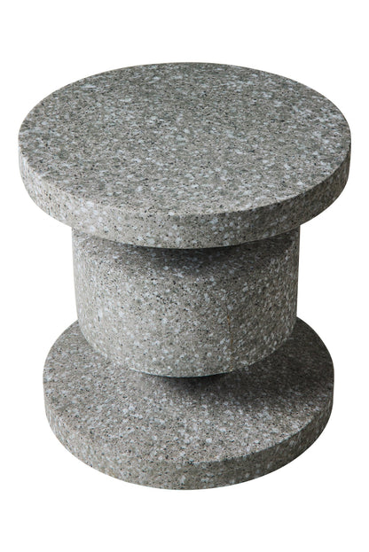 In&amp;Out Tavolino Rocchetto In Poliresina Graniglia Grigia