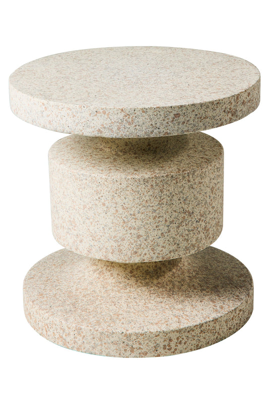 In&amp;Out Tavolino Rocchetto In Poliresina Graniglia Bianca