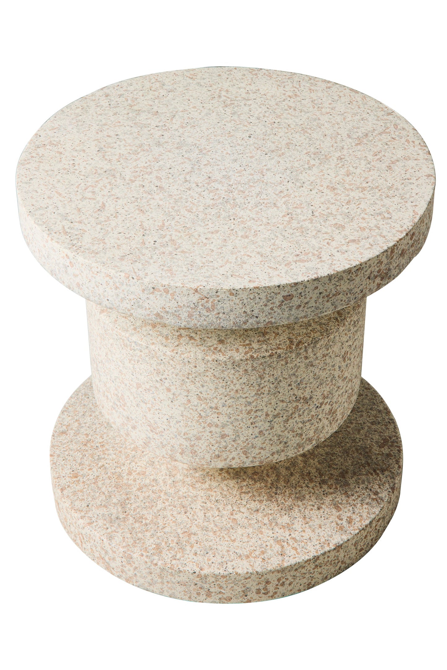 In&amp;Out Tavolino Rocchetto In Poliresina Graniglia Bianca