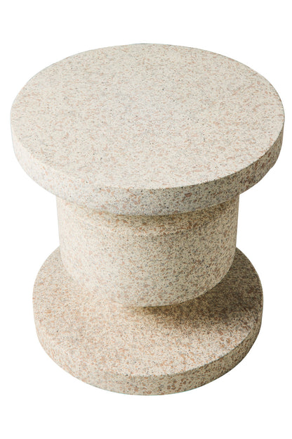 In&amp;Out Tavolino Rocchetto In Poliresina Graniglia Bianca