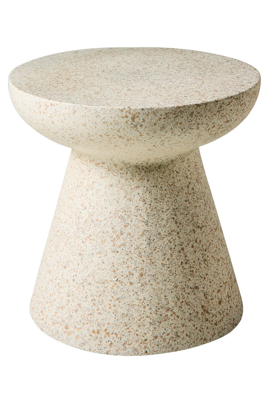 In &amp; Out - Tavolino Forma Tappo In Poliresina Graniglia Bianco