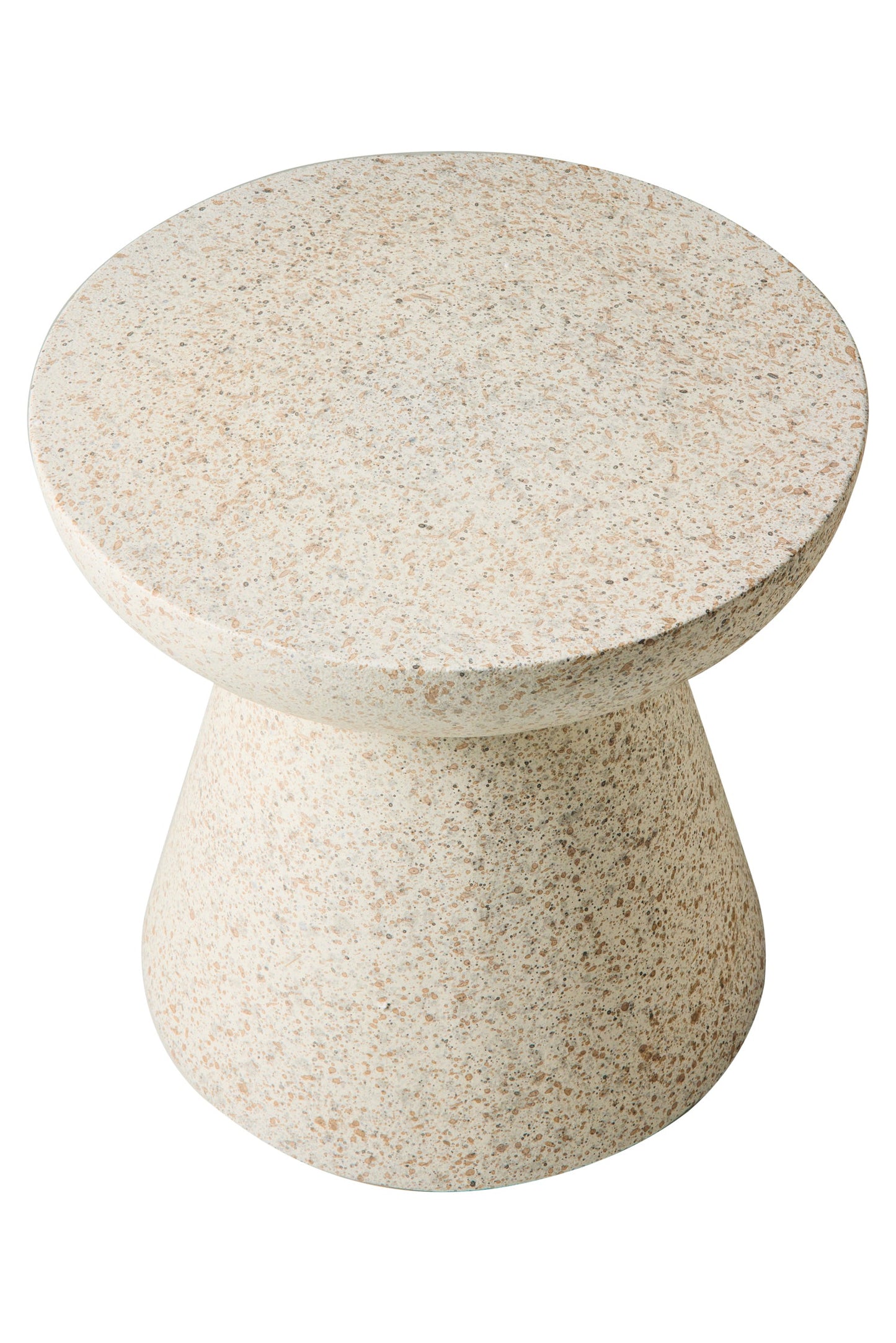 In &amp; Out - Tavolino Forma Tappo In Poliresina Graniglia Bianco