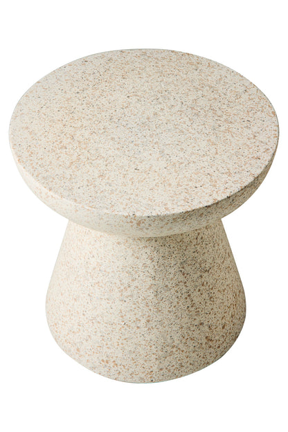 In &amp; Out - Tavolino Forma Tappo In Poliresina Graniglia Bianco