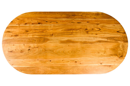 Tavolo Ovale in Legno di Acacia e Ferro